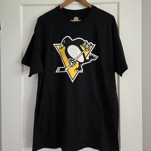 Pittsburgh Penquins Sid Crosby NHL Black and Yellow Short Sleeve Tee, 87